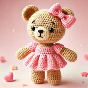 lady teddy bear amigurumi crochet