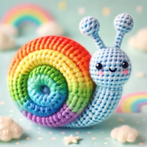 rainbow snail amigurumi crochet pattern for beginners